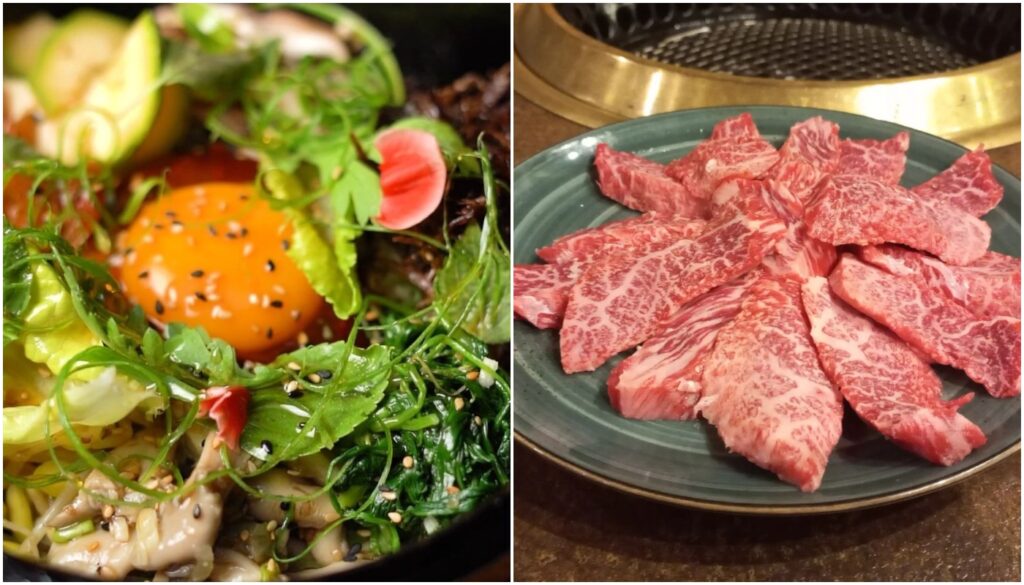 Comida de dorama: Bibimbap e churrasco coreano (Crédito: Reprodução/Instagram @komahrestaurante e @churrascariachosungalbi)