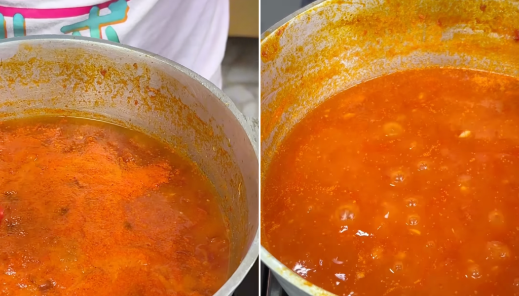 Molho de tomate aguado. (Crédito: Reprodução/Instagram @almanaquesos) 