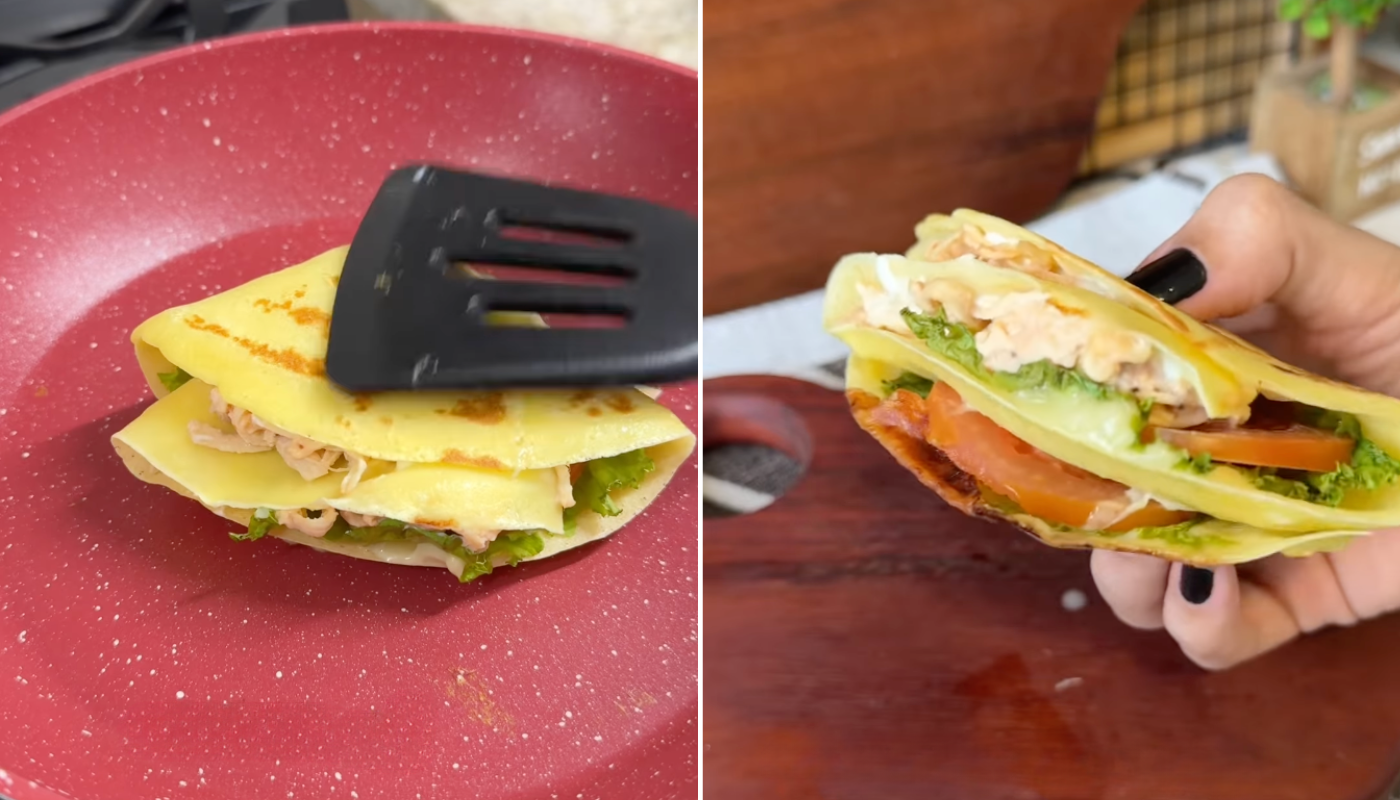Receita de crepe salgado individual é a salvação para a fome no meio da tarde