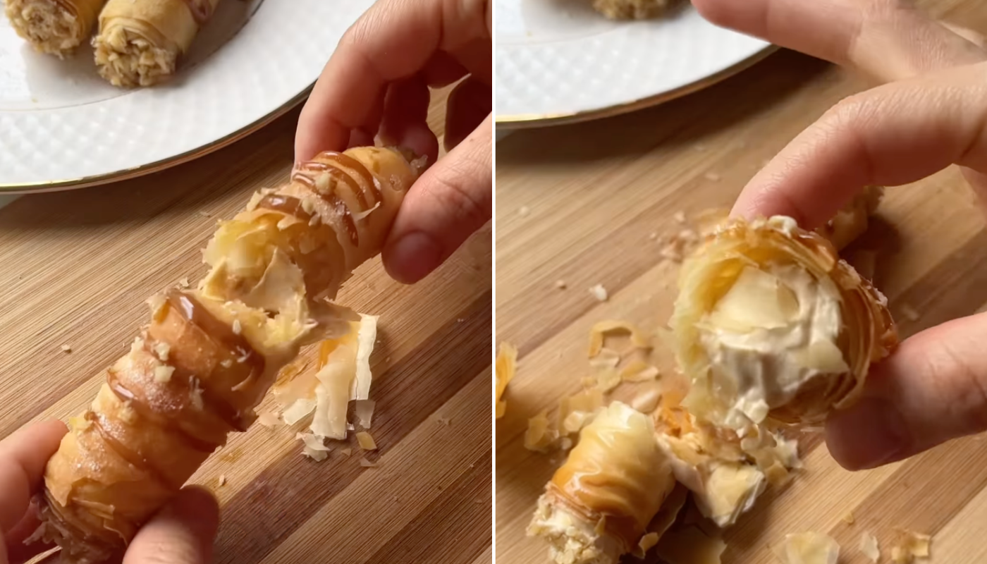 Tubete crocante com nozes. (Crédito: Reprodução/Instagram @akemibakes)