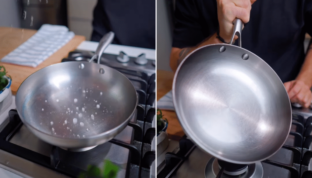 cura da panela de inox