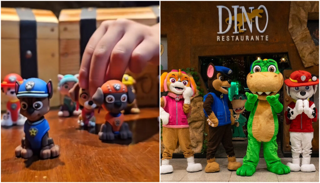 Brindes da Patrulha Canina no Dino Restaurante