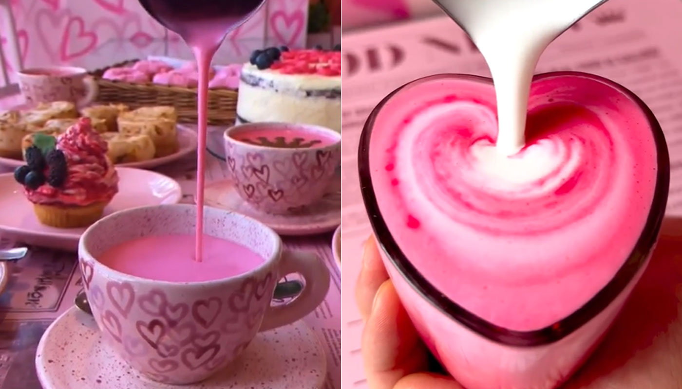 Café cor-de-rosa: cafeteria em São Paulo serve bebida diferenciada e “instagramável”
