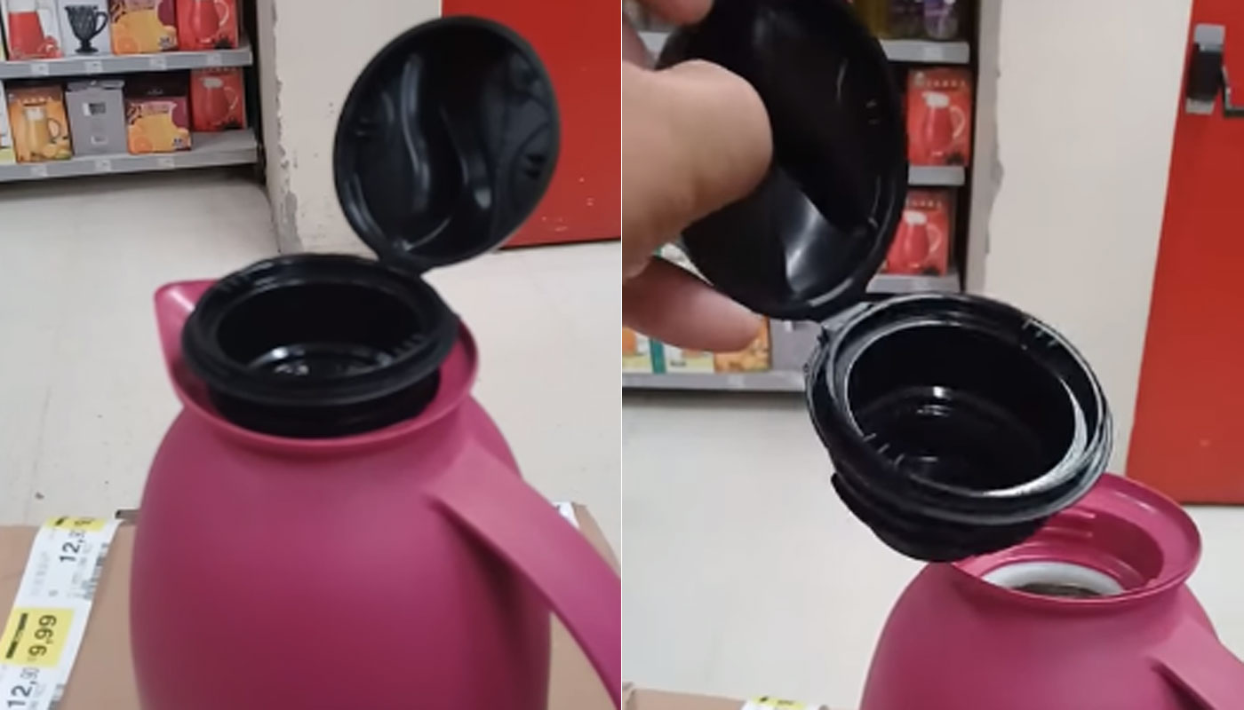 Tampa de garrafa térmica vira copinho para café