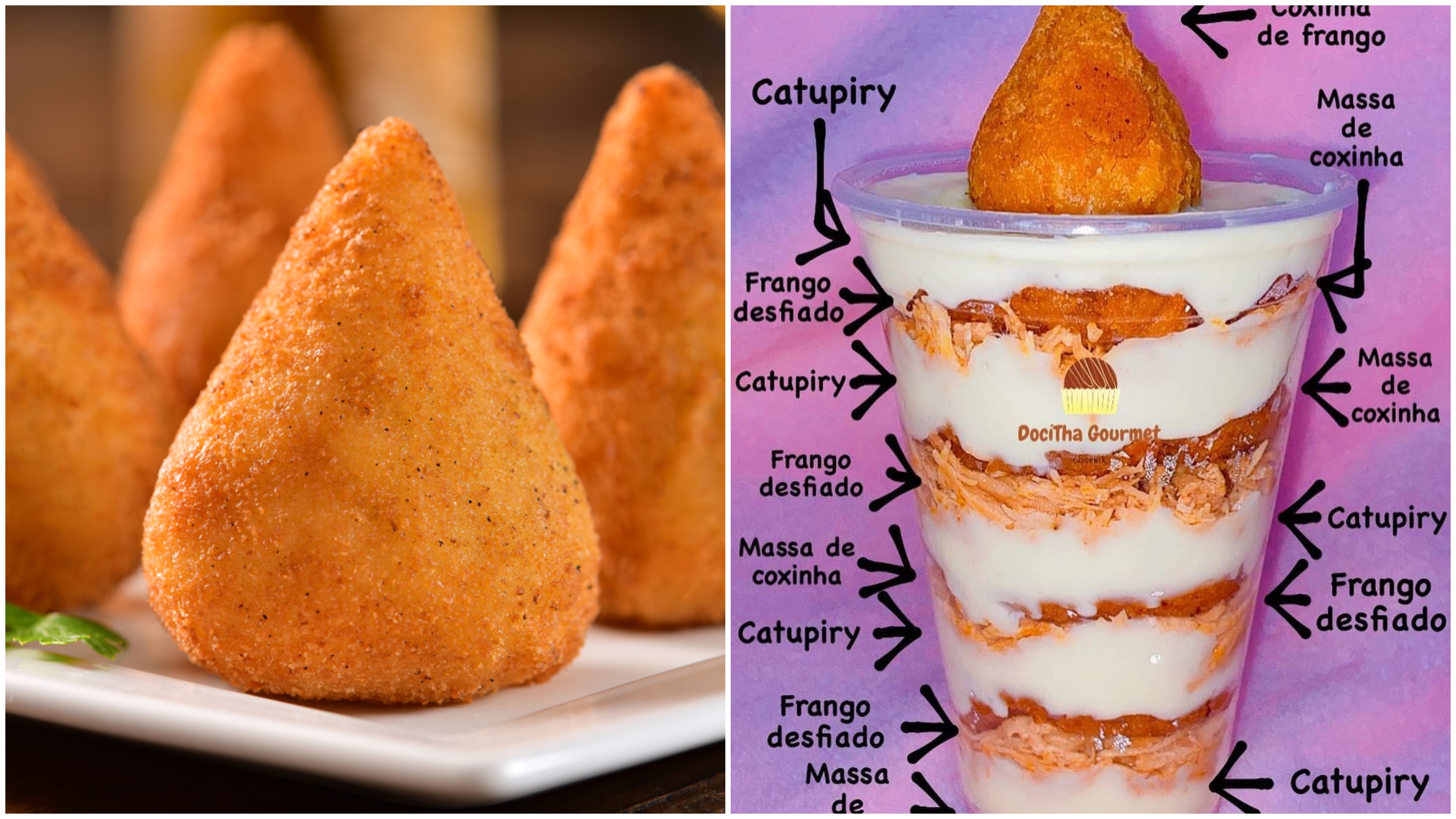 Coxinha no copo é o “bolo de pote” de quem ama salgado e viraliza na internet