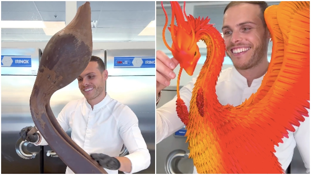 Ninguém está acreditando nas esculturas gigantes de chocolate que este chef faz