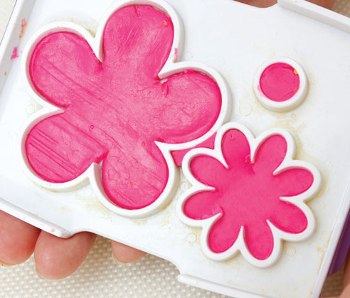 Flores coloridas para cupcake