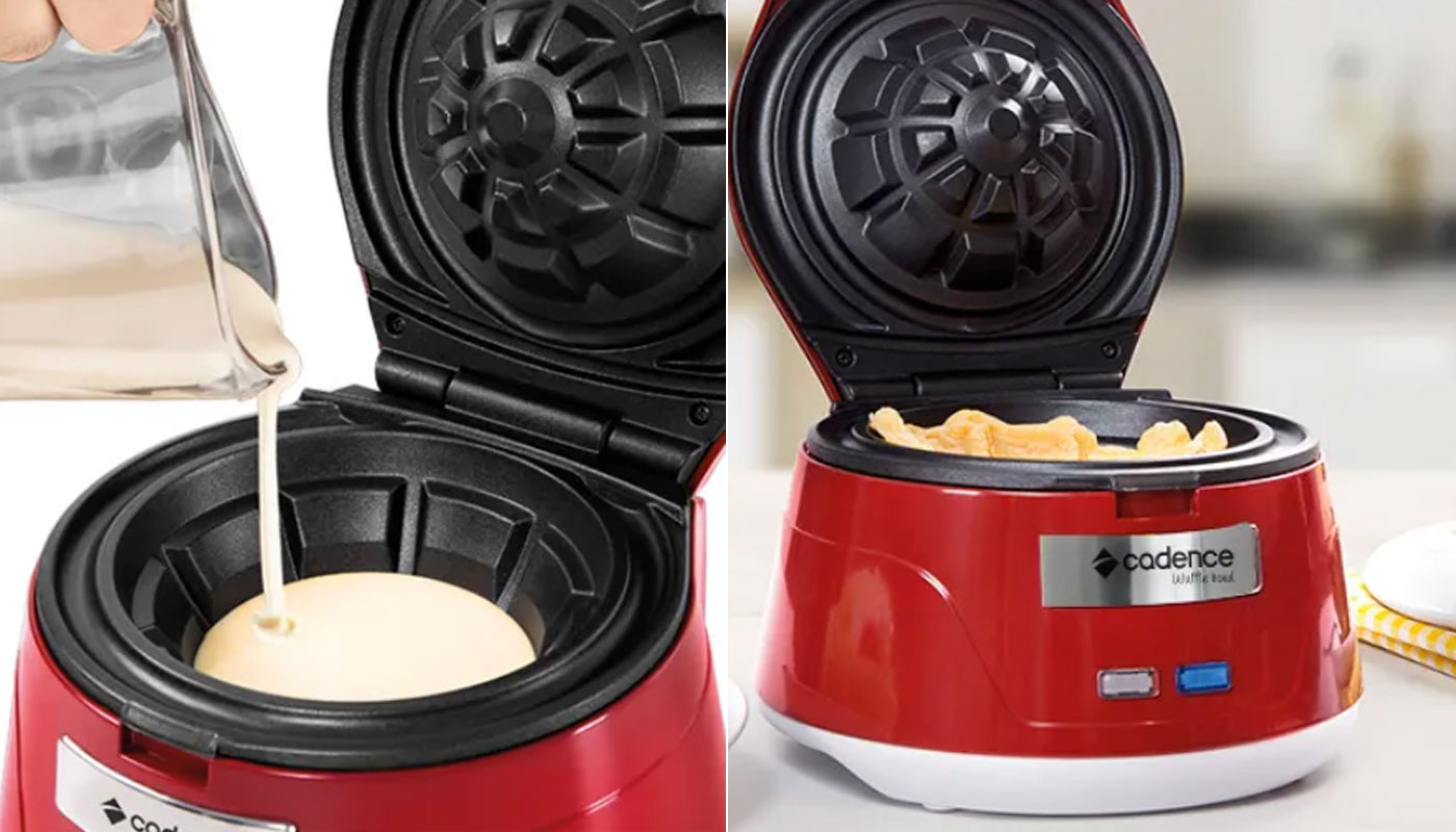 Máquina faz waffles em formato de cestinha: ótima para receitas criativas doces e salgadas