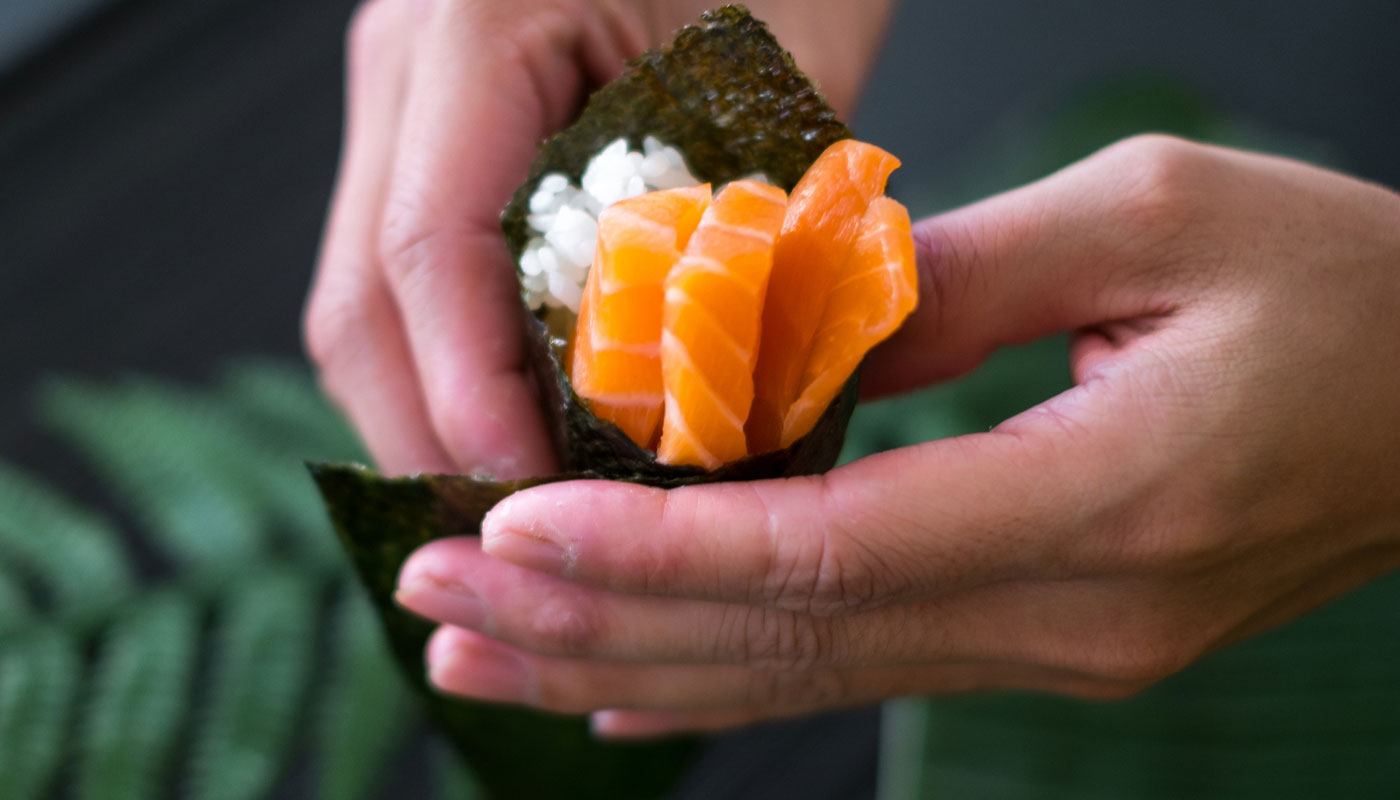 Temaki de salmão