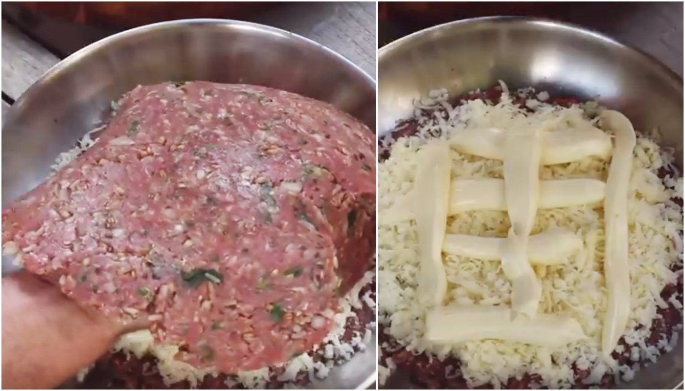 Quibe assado gigante recheado com requeijão cremoso: veja passo a passo