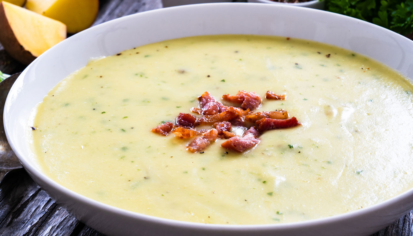 Sopa de batata com bacon